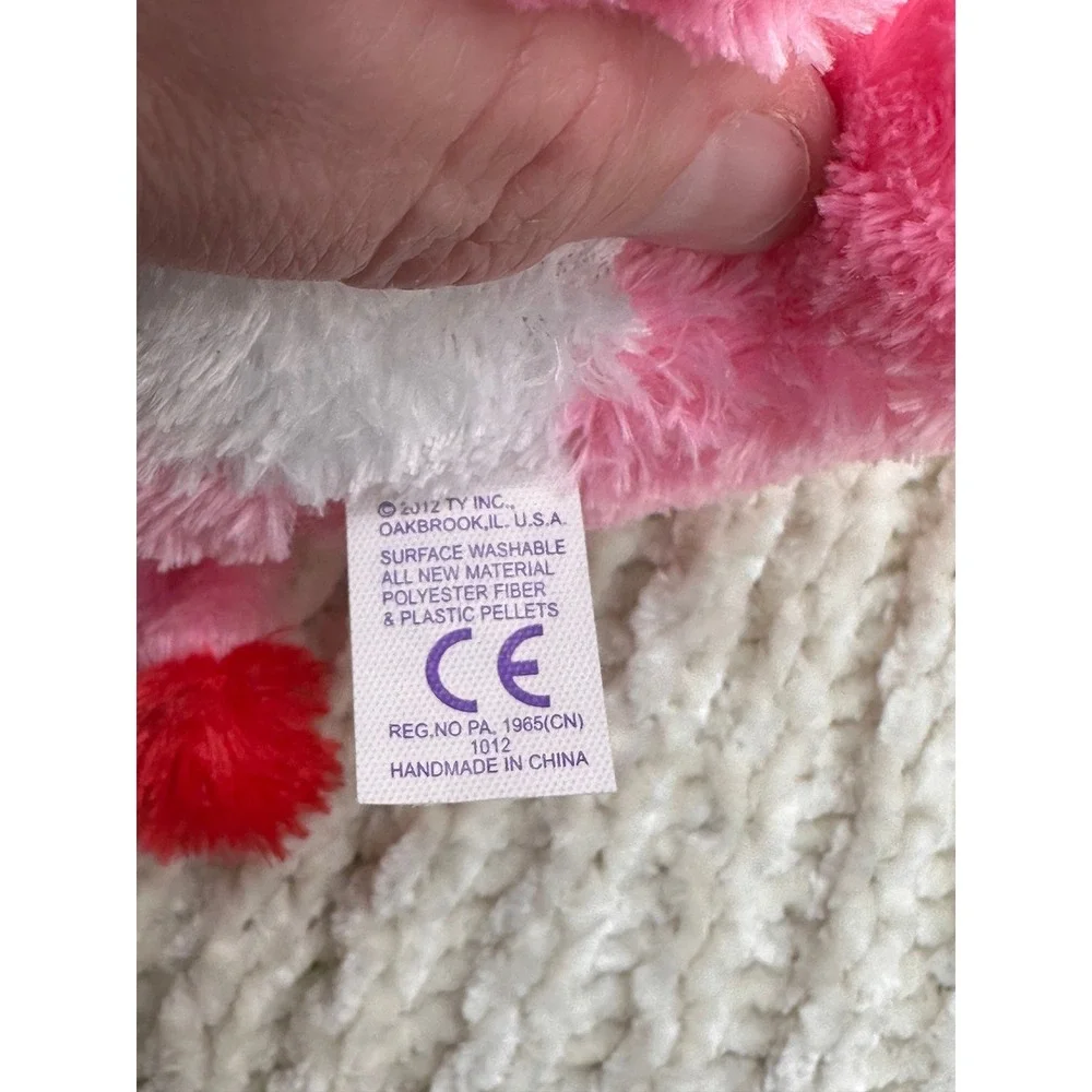 Ty Beanie Boos Tender Elephant Plush Pink Heart Ears 6 inch Stuffed Animal‎ Toy